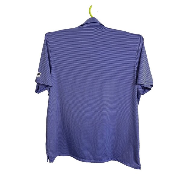 Greyson Men’s Golf Wolf Polo Shirt XXL Blue & White Stripe Stretch Performance - Picture 2 of 12